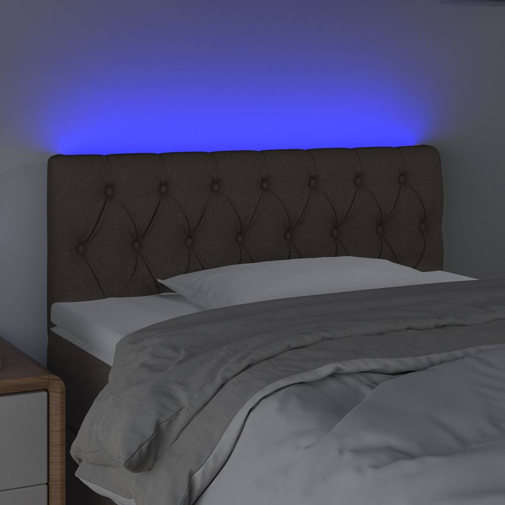 Testiera a LED Tortora 90x7x78/88 cm in Tessuto