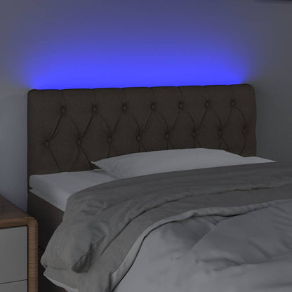 Testiera a LED Tortora 90x7x78/88 cm in Tessuto