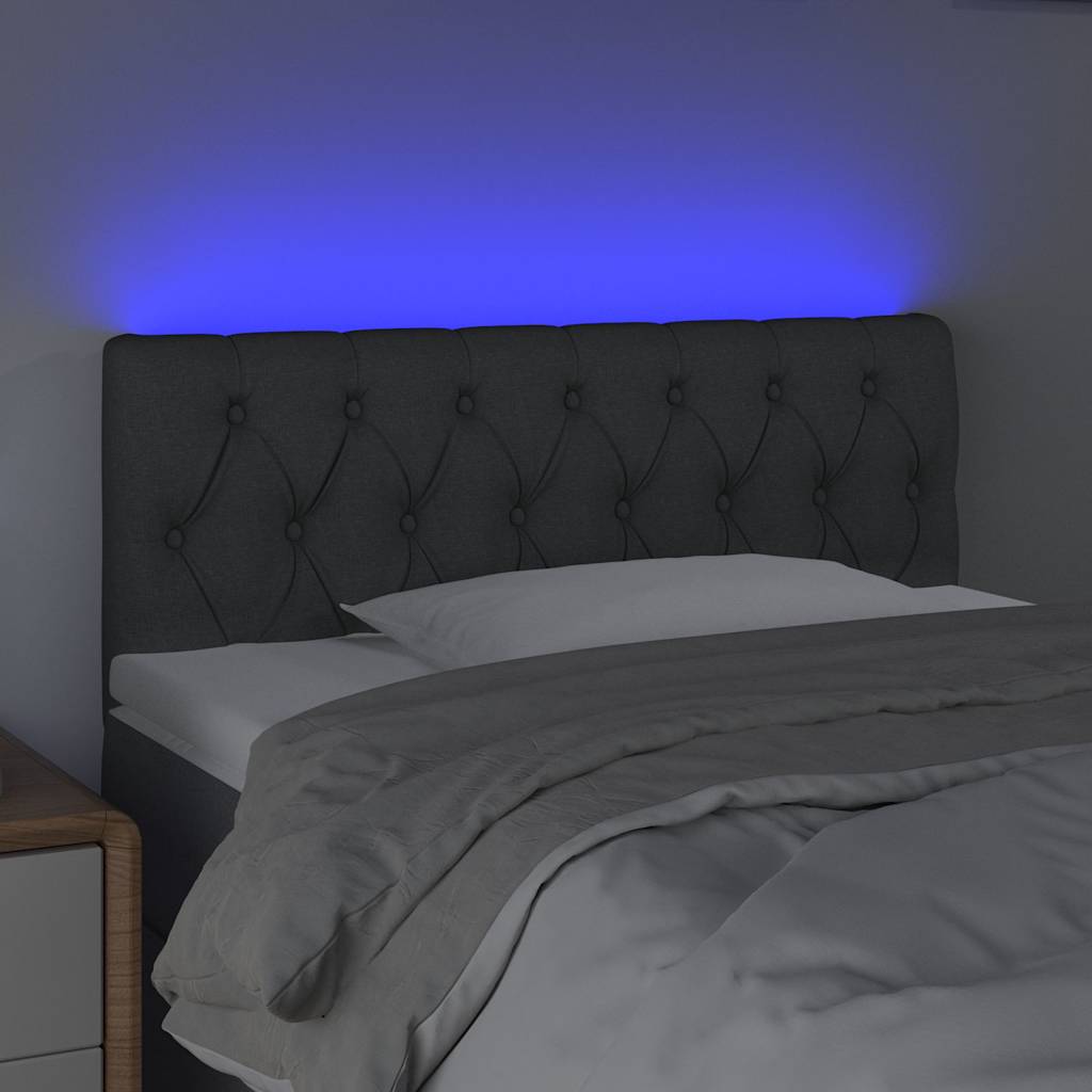 Testiera a LED Grigio Scuro 100x7x78/88 cm in Tessuto
