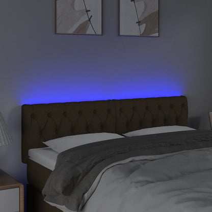 Testiera a LED Marrone Scuro 144x7x78/88 cm in Tessuto | homemem39