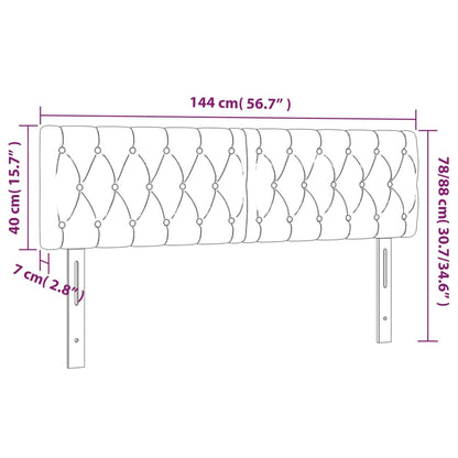 Testiera a LED Marrone Scuro 144x7x78/88 cm in Tessuto | homemem39
