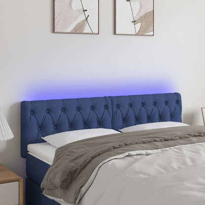 Testiera a LED Blu 144x7x78/88 cm in Tessuto