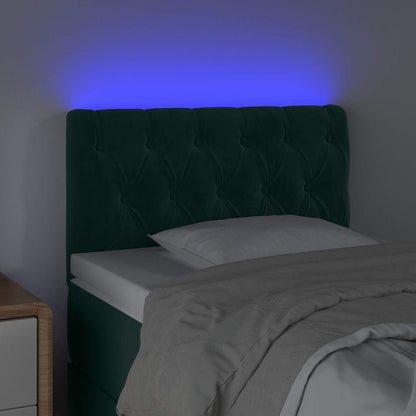 Testiera a LED Verde Scuro 80x7x78/88 cm in Velluto