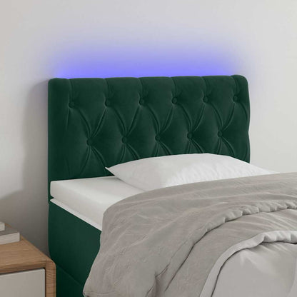 Testiera a LED Verde Scuro 80x7x78/88 cm in Velluto