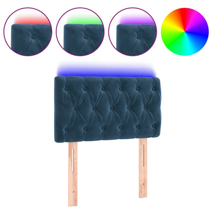 Testiera a LED Blu Scuro 80x7x78/88 cm in Velluto