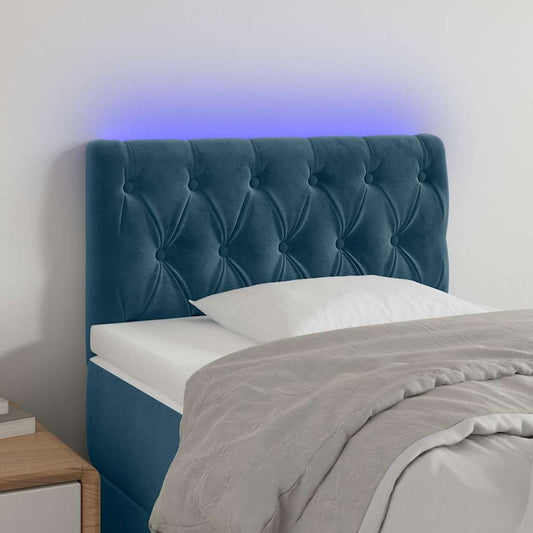 Testiera a LED Blu Scuro 80x7x78/88 cm in Velluto