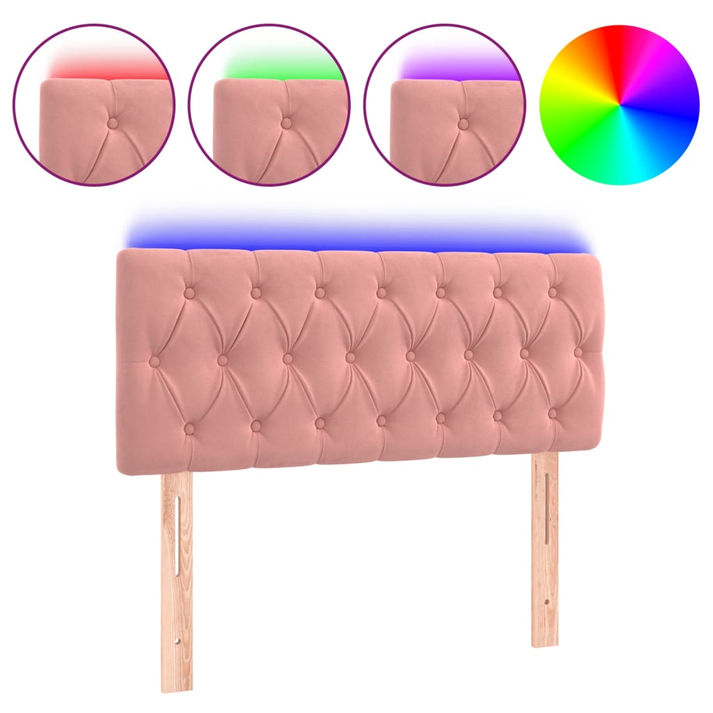 Testiera a LED Rosa 90x7x78/88 cm in Velluto | homemem39