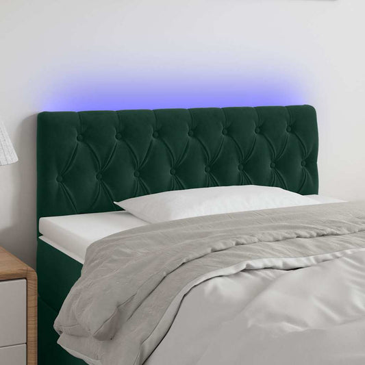 Testiera a LED Verde Scuro 100x7x78/88 cm in Velluto
