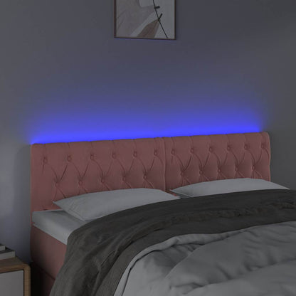 Testiera a LED Rosa 160x7x78/88 cm in Velluto