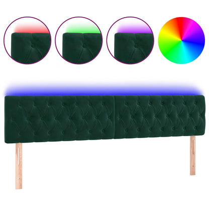 Testiera a LED Verde Scuro 200x7x78/88 cm in Velluto | homemem39