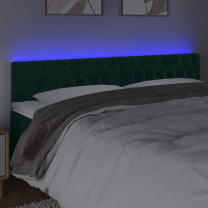 Testiera a LED Verde Scuro 200x7x78/88 cm in Velluto | homemem39