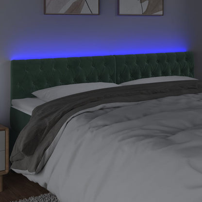 Testiera a LED Verde Scuro 200x7x78/88 cm in Velluto - homemem39