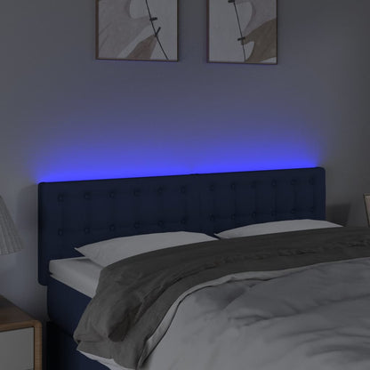 Testiera a LED Blu 144x5x78/88 cm in Tessuto - homemem39