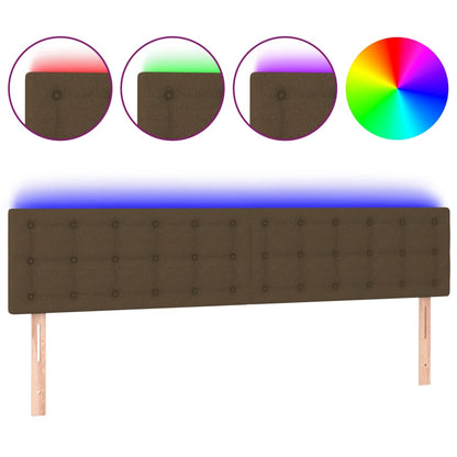Testiera a LED Marrone Scuro 160x5x78/88 cm in Tessuto | homemem39