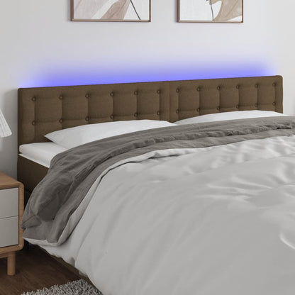 Testiera a LED Marrone Scuro 160x5x78/88 cm in Tessuto | homemem39