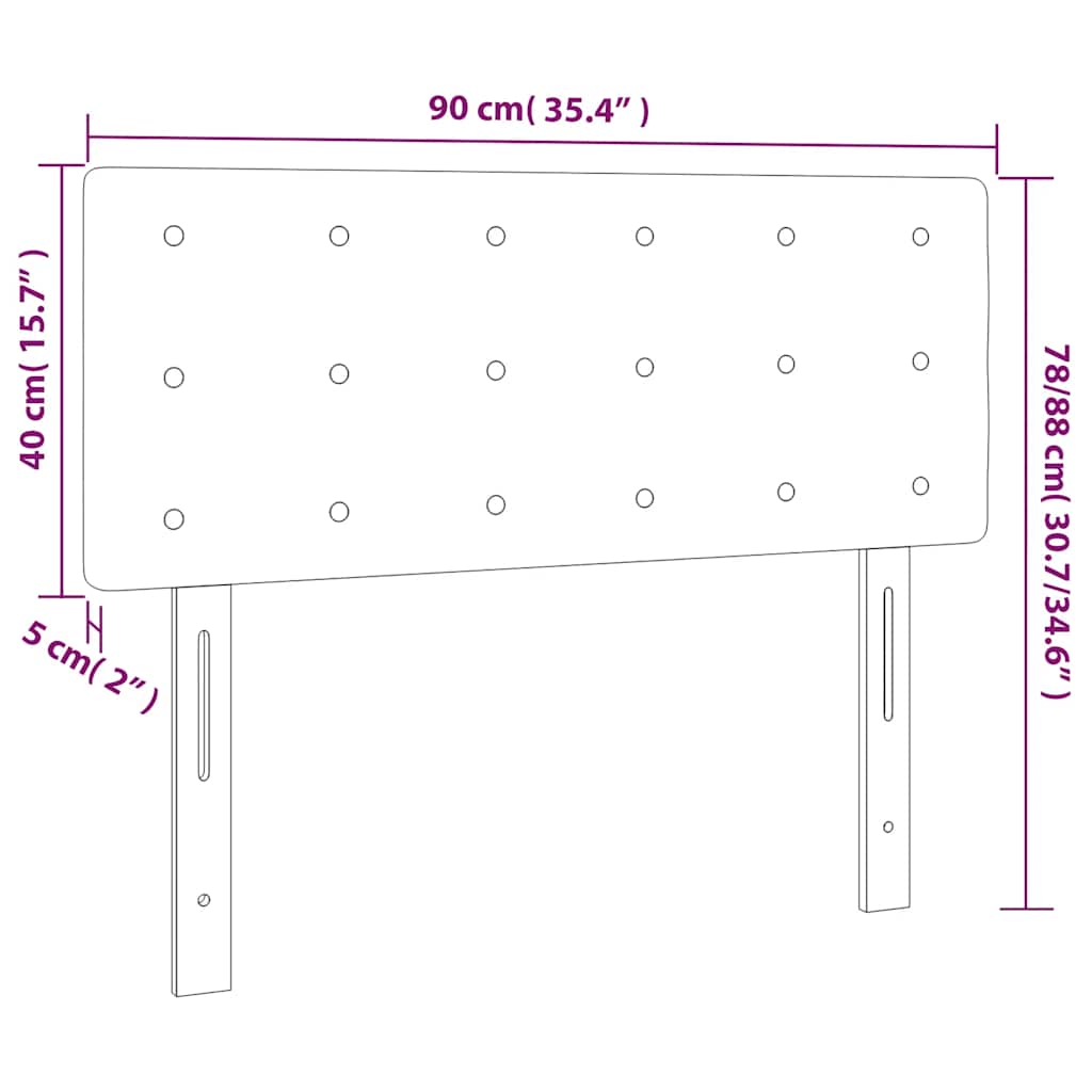 Testiera a LED Blu scuro 90x5x78/88 cm in Tessuto | homemem39
