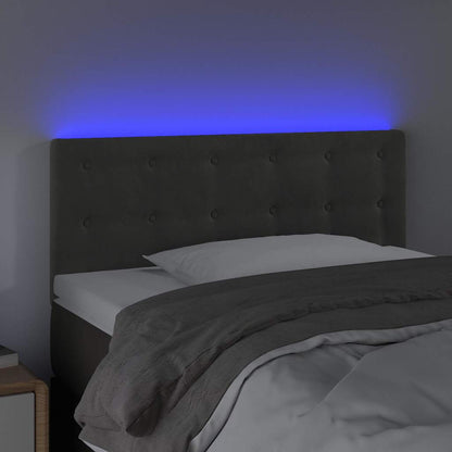 Testiera a LED Grigio Scuro 100x5x78/88 cm in Velluto