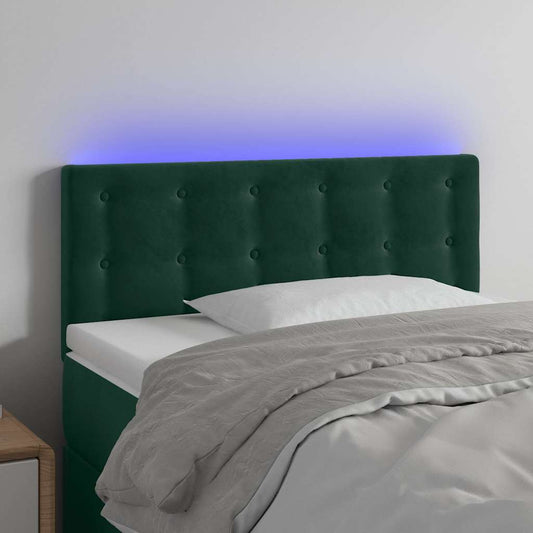 Testiera a LED Verde Scuro 100x5x78/88 cm in Velluto