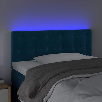 Testiera a LED Blu Scuro 100x5x78/88 cm in Velluto
