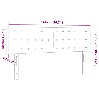 Testiera a LED Blu Scuro 144x5x78/88 cm in Velluto | homemem39