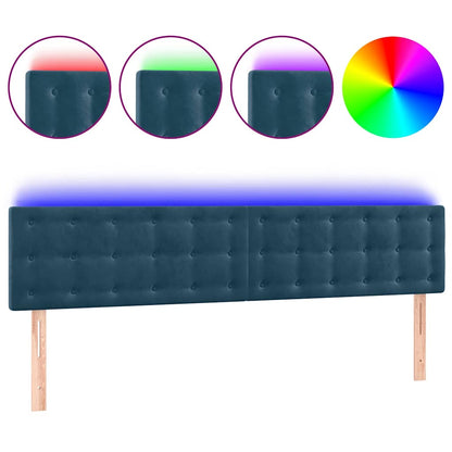 Testiera a LED Blu scuro 160x5x78/88 cm in Tessuto | homemem39