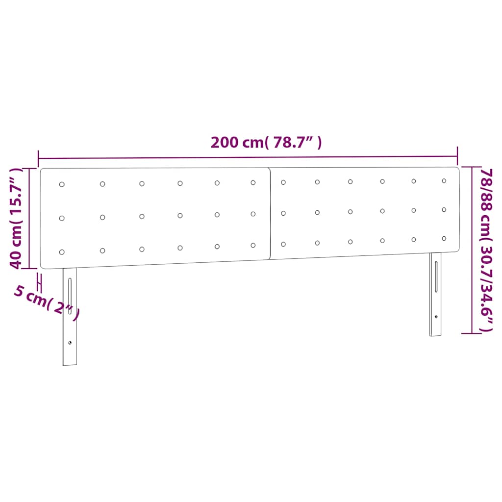 Testiera a LED Blu Scuro 200x5x78/88 cm in Velluto | homemem39