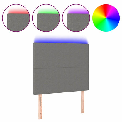 Testiera a LED GrigioScuro /128cm inTessuto