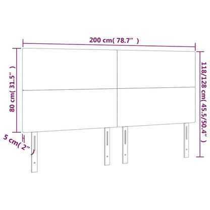Testiera a LED Blu Scuro 200x5x118/128 cm in Velluto | homemem39