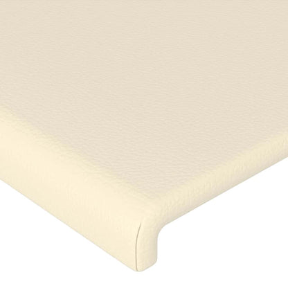 Testiera a LED Crema 80x5x118/128 cm in Similpelle