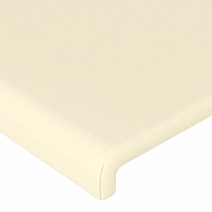 Testiera a LED Crema 160x5x118/128 cm in Similpelle