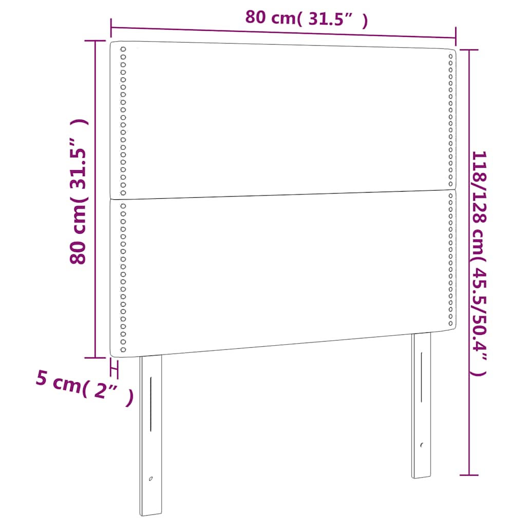 Testiera a LED Blu scuro 80x5x118/128 cm in Velluto | homemem39