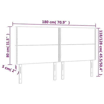 Testiera a LED Verde Scuro 180x5x118/128cm in Velluto
