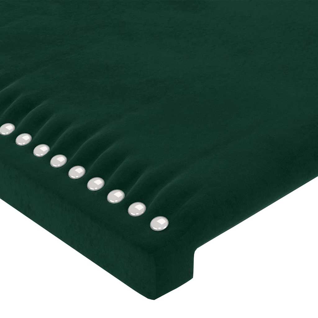 Testiera a LED Verde Scuro 200x5x118/128 cm in Velluto