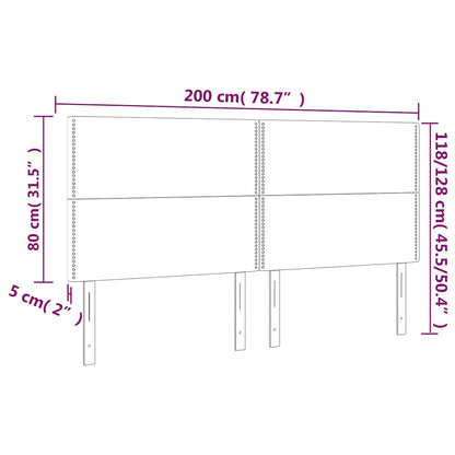 Testiera a LED Blu Scuro 200x5x118/128 cm in Velluto | homemem39