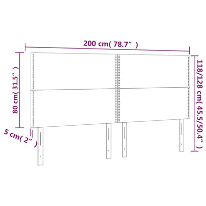 Testiera a LED rosa 200x5x118/128 cm in Velluto | homemem39