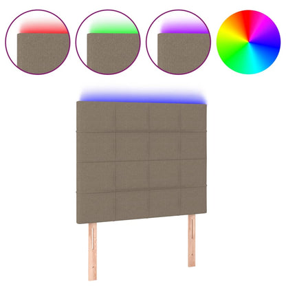 Testiera a LED Tortora 80x5x118/128 cm in Tessuto | homemem39