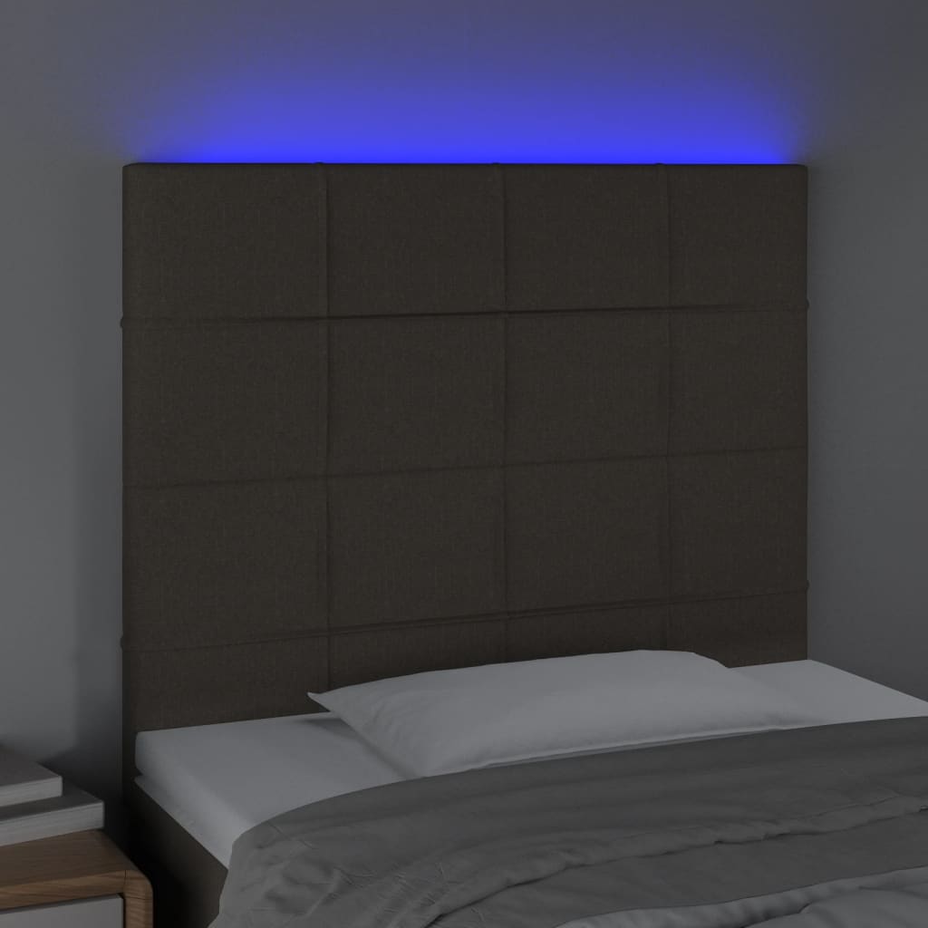 Testiera a LED Tortora 80x5x118/128 cm in Tessuto | homemem39