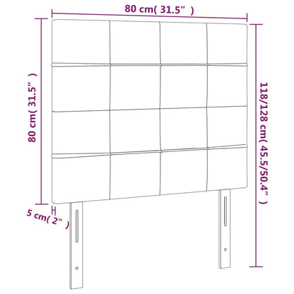 Testiera a LED Tortora 80x5x118/128 cm in Tessuto | homemem39