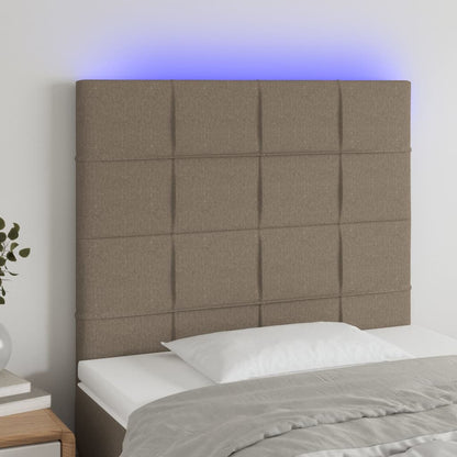 Testiera a LED Tortora 80x5x118/128 cm in Tessuto | homemem39