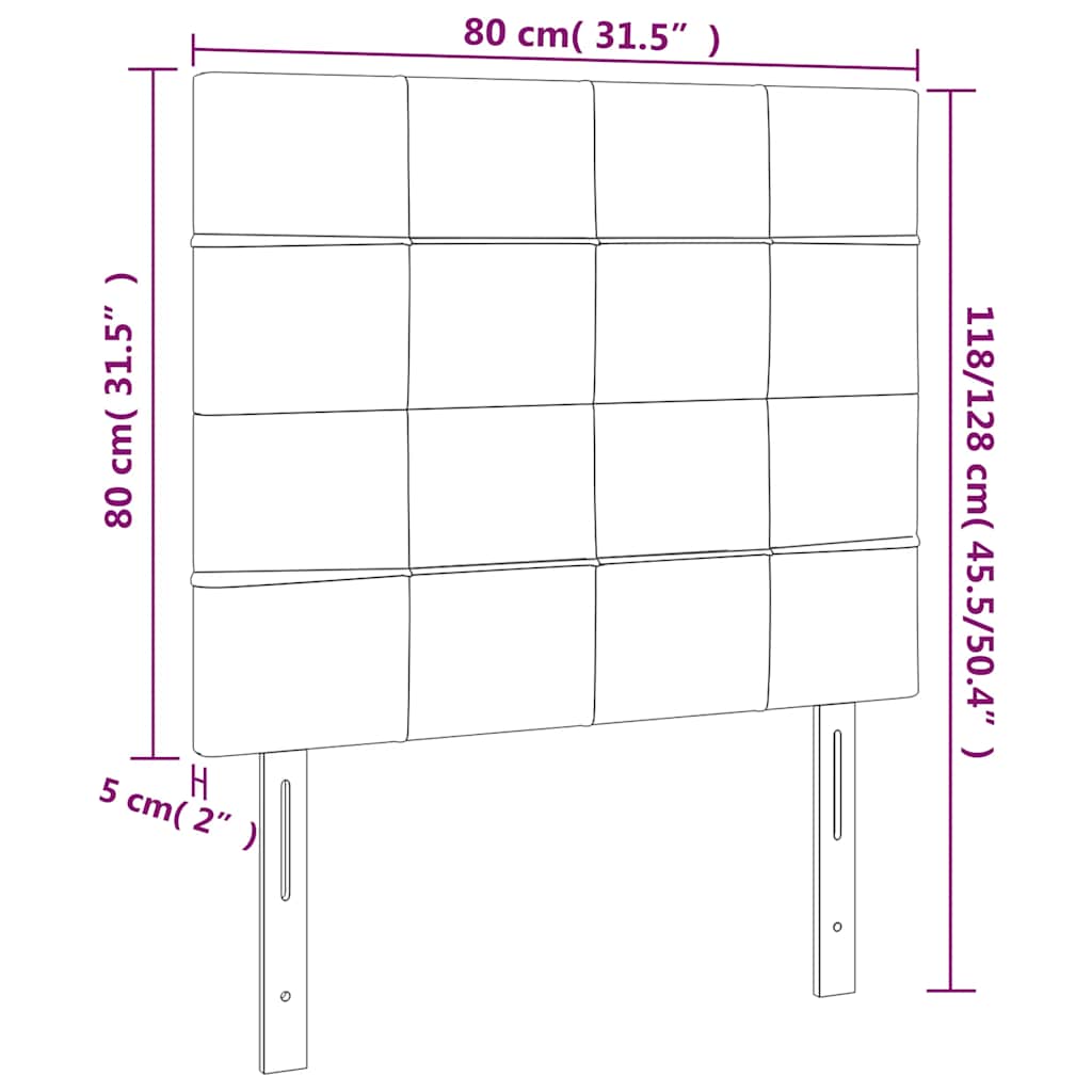 Testiera a LED Blu scuro 80x5x118/128 cm in Velluto | homemem39
