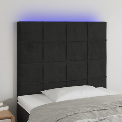 Testiera a LED nero 90x5x118/128 cm in Velluto | homemem39