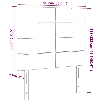 Testiera a LED Rosa 90x5x118/128 cm in Velluto | homemem39
