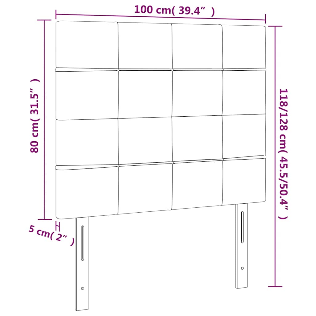 Testiera a LED Blu Scuro 100x5x118/128 cm in Velluto | homemem39
