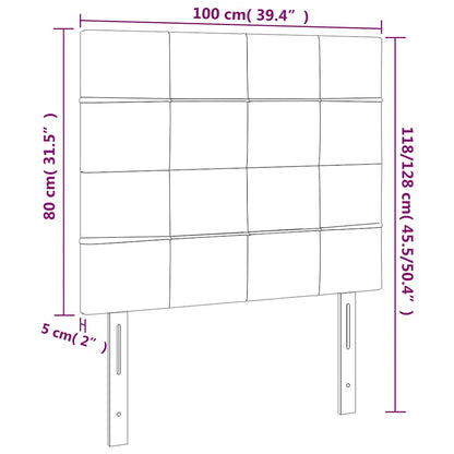 Testiera a LED Blu Scuro 100x5x118/128 cm in Velluto | homemem39
