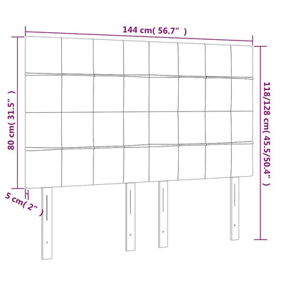 Testiera a LED Blu Scuro 144x5x118/128 cm in Velluto | homemem39