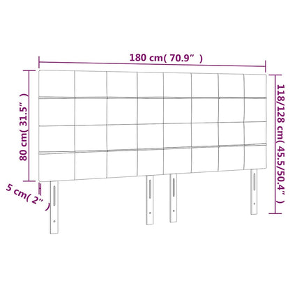 Testiera a LED Blu Scuro 180x5x118/128 cm in Velluto | homemem39