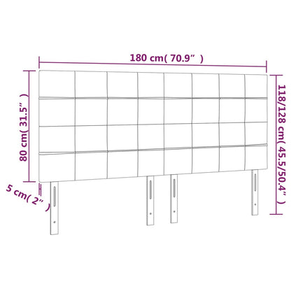 Testiera a LED Rosa 180x5x118/128 cm in Velluto | homemem39