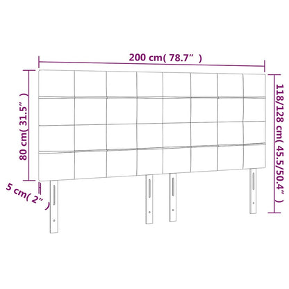 Testiera a LED Blu Scuro 200x5x118/128 cm in Velluto | homemem39