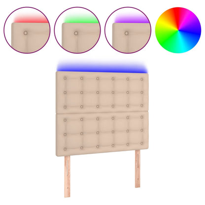 Testiera a LED Cappuccino 80x5x118/128 cm in Similpelle | homemem39