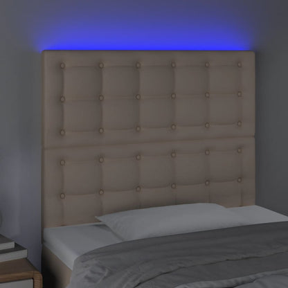 Testiera a LED Cappuccino 80x5x118/128 cm in Similpelle | homemem39